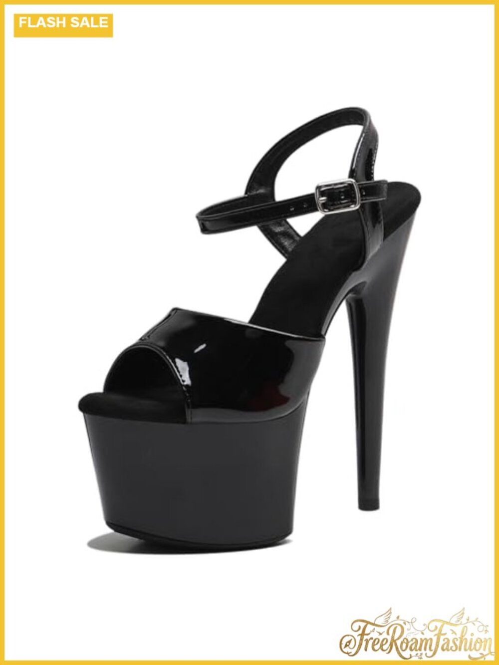 7" Platform Stiletto Sandals Lace-Up Ankle Strap Synthetic Women's Pole Dance